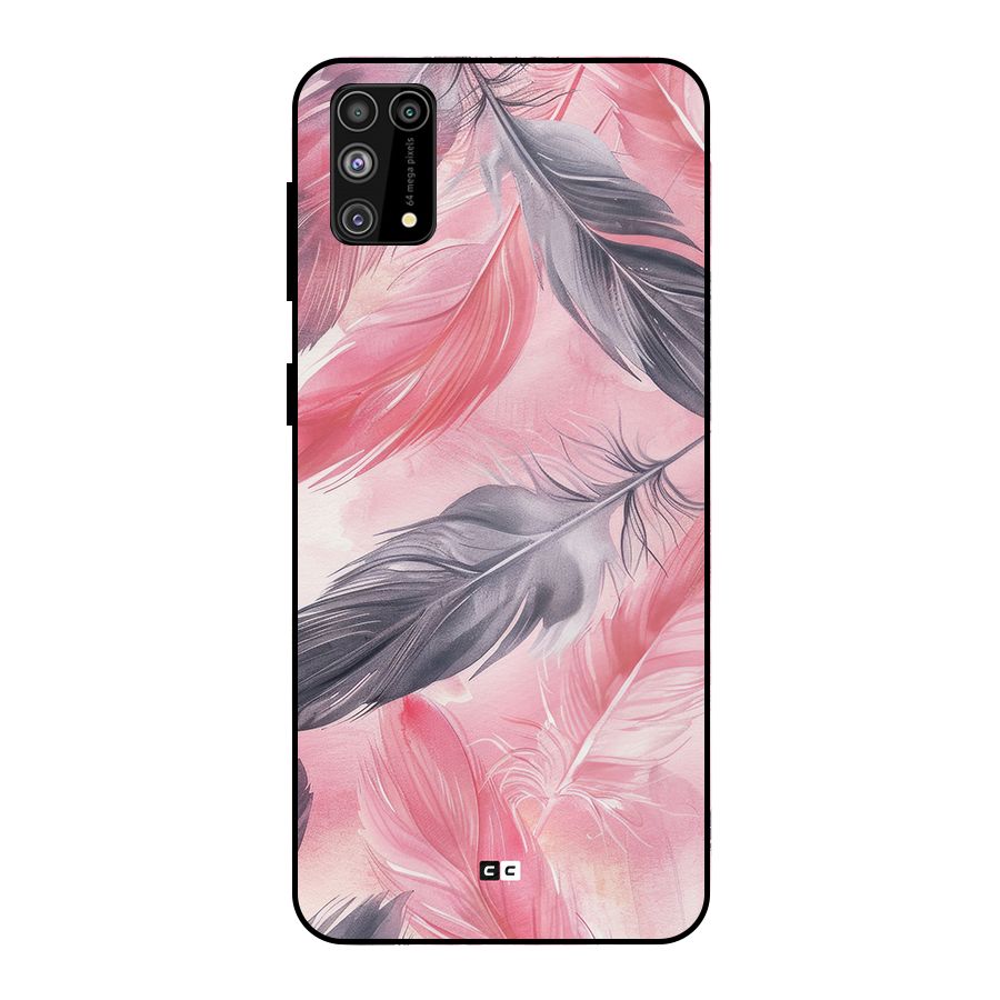 Lovely Feather Metal Back Case for Galaxy M31