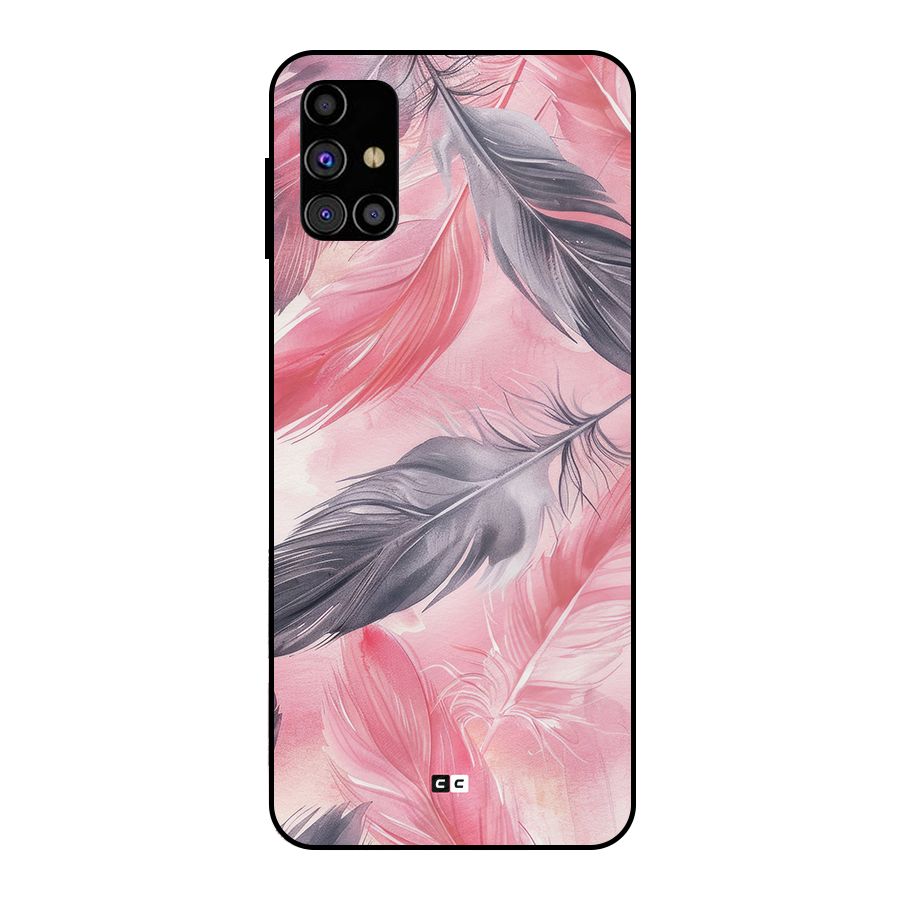 Lovely Feather Metal Back Case for Galaxy M31s