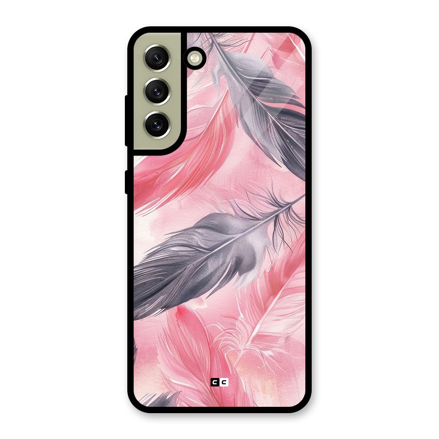 Lovely Feather Metal Back Case for Galaxy S21 FE 5G (2023)
