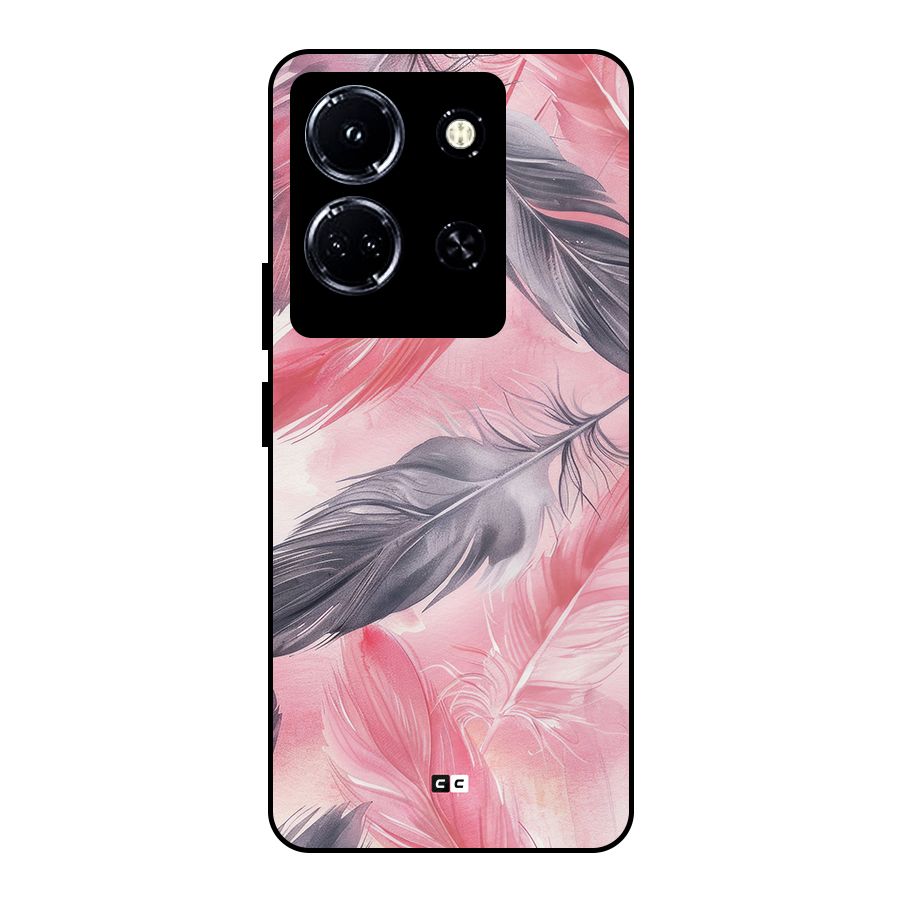 Lovely Feather Metal Back Case for Infinix Note 30 5G