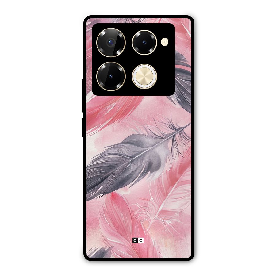 Lovely Feather Metal Back Case for Infinix Note 40 Pro
