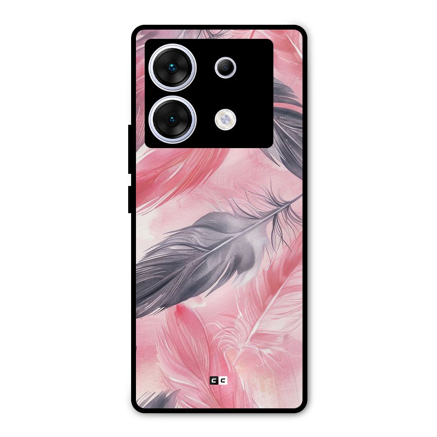 Lovely Feather Metal Back Case for Infinix Zero 30 5G
