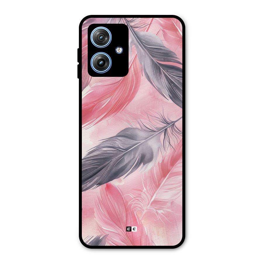 Lovely Feather Metal Back Case for Moto G54