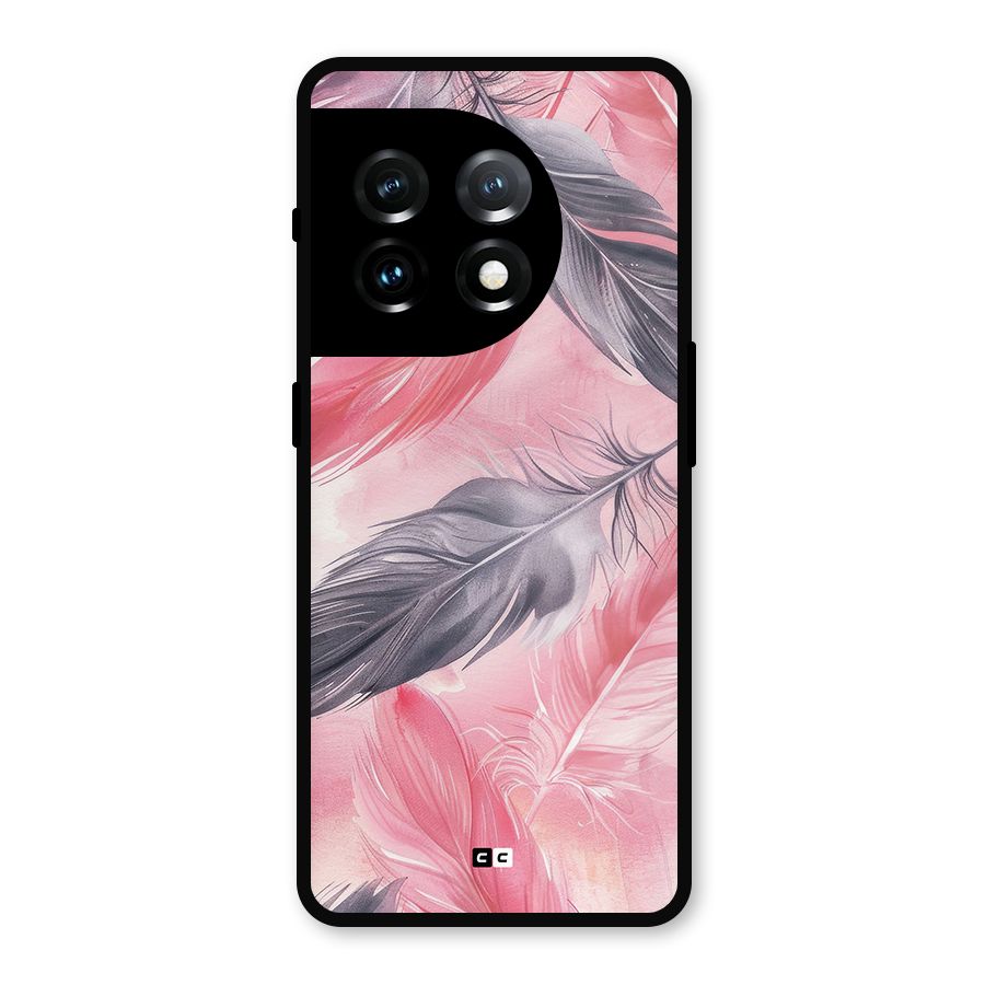 Lovely Feather Metal Back Case for OnePlus 11