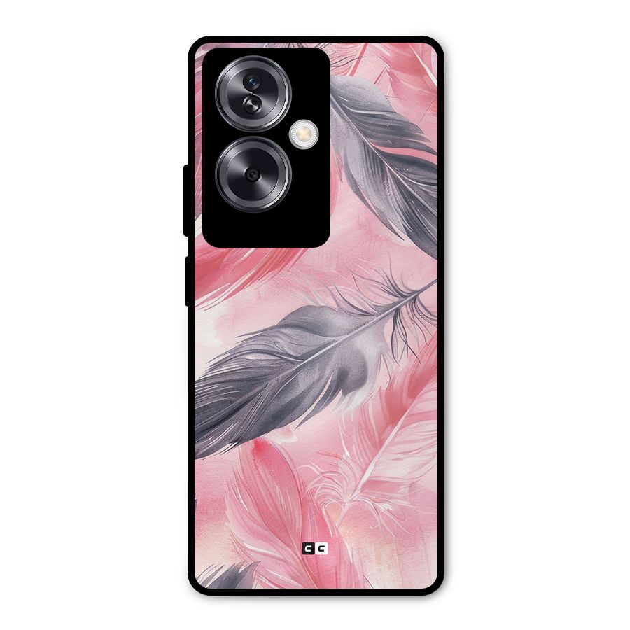 Lovely Feather Metal Back Case for Oppo A79 5G