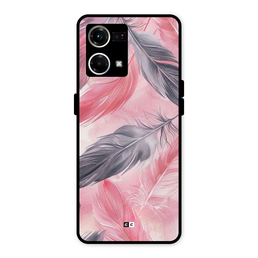 Lovely Feather Metal Back Case for Oppo F21s Pro 4G