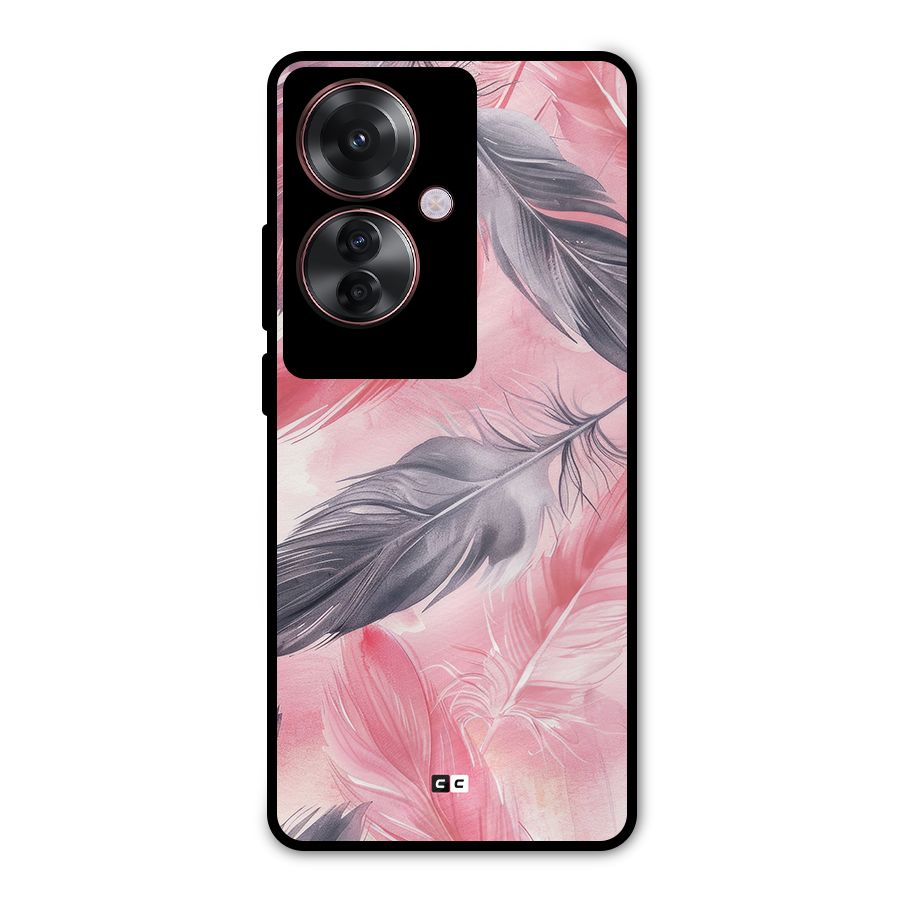 Lovely Feather Metal Back Case for Oppo F25 Pro