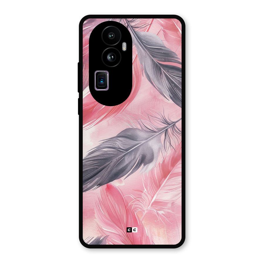Lovely Feather Metal Back Case for Oppo Reno10 Pro Plus