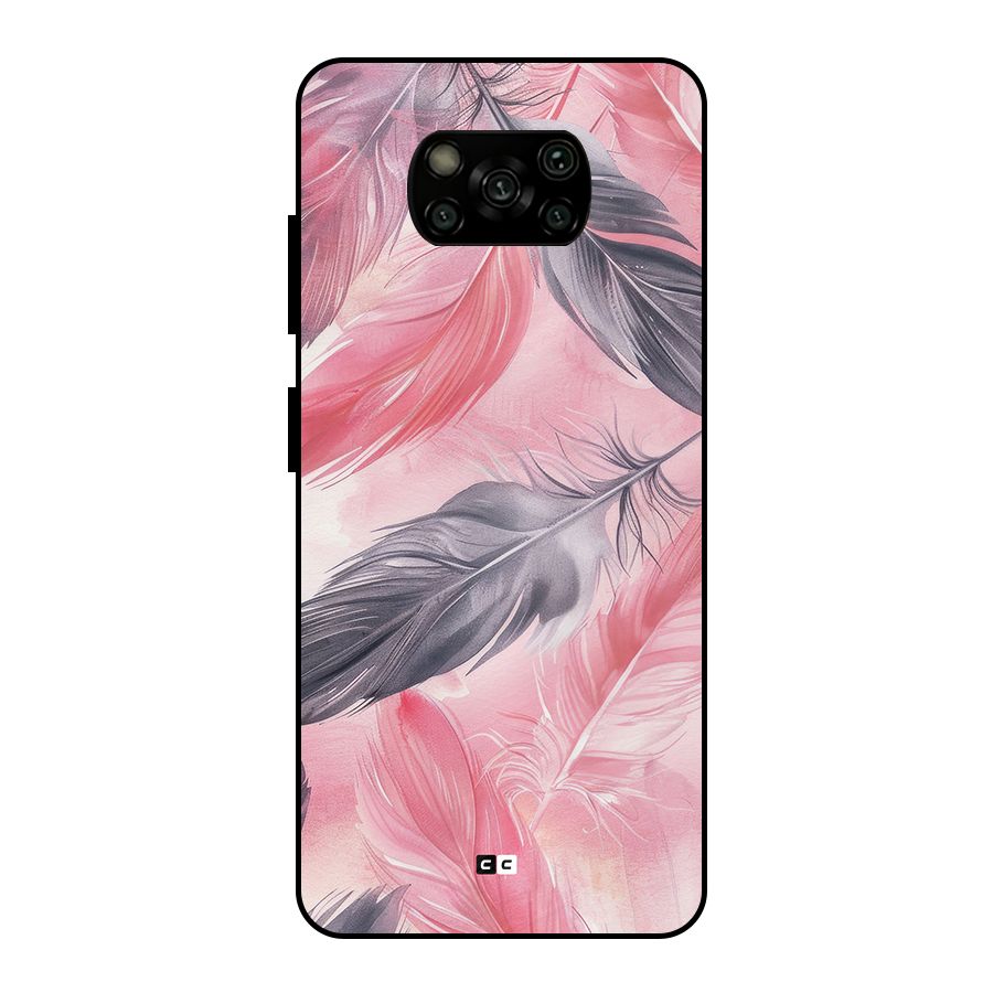 Lovely Feather Metal Back Case for Poco X3