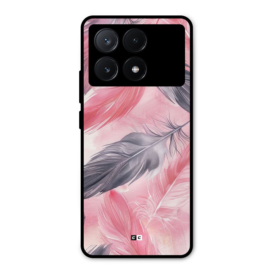 Lovely Feather Metal Back Case for Poco X6 Pro