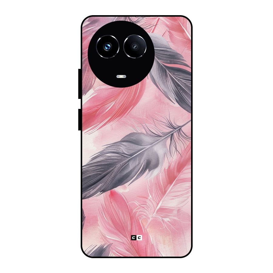 Lovely Feather Metal Back Case for Realme 11 5G