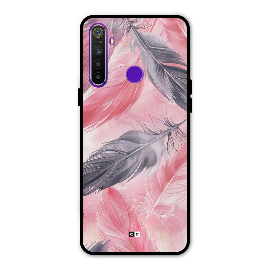Lovely Feather Metal Back Case for Realme 5