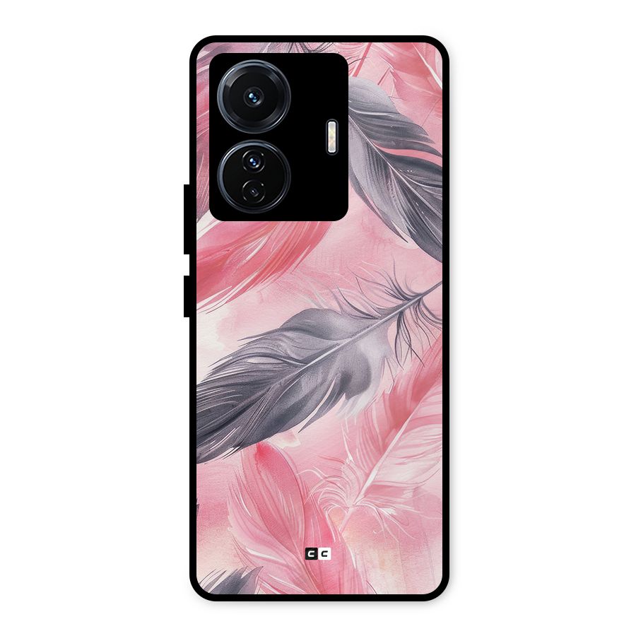 Lovely Feather Metal Back Case for Vivo T1 Pro