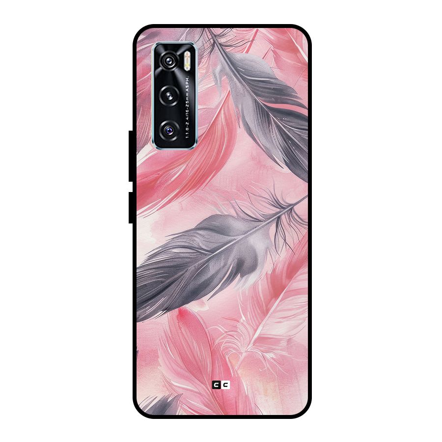 Lovely Feather Metal Back Case for Vivo V20 SE