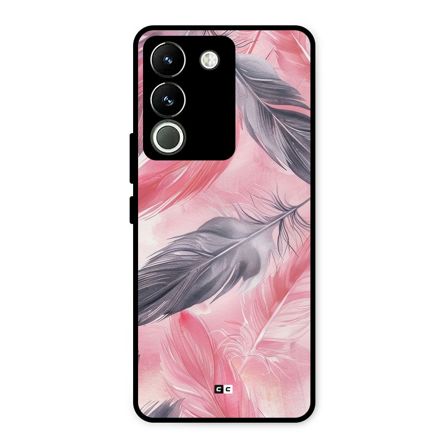 Lovely Feather Metal Back Case for Vivo Y200