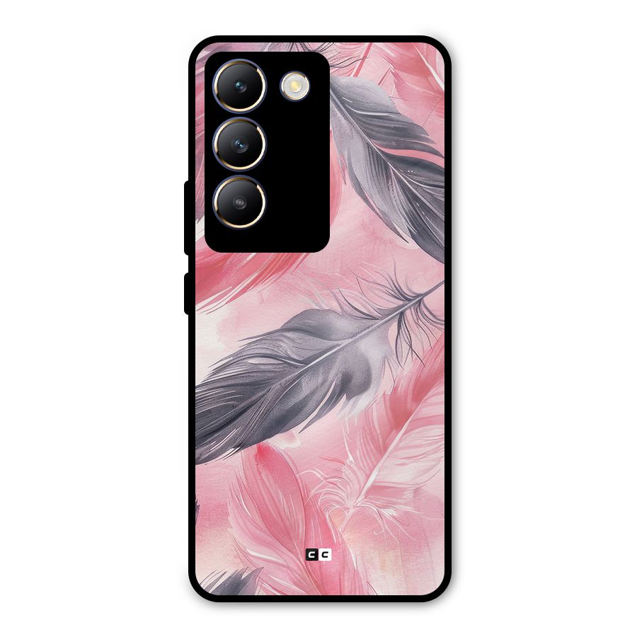 Lovely Feather Metal Back Case for Vivo Y200e