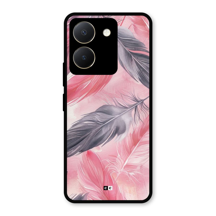 Lovely Feather Metal Back Case for Vivo Y36