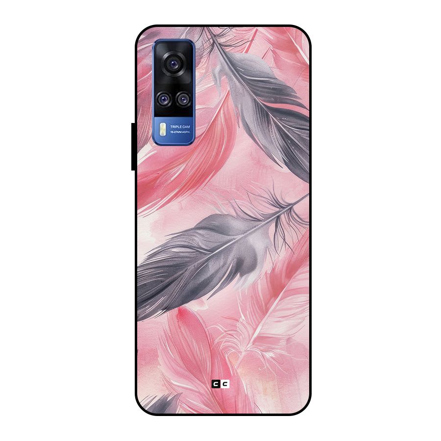 Lovely Feather Metal Back Case for Vivo Y51