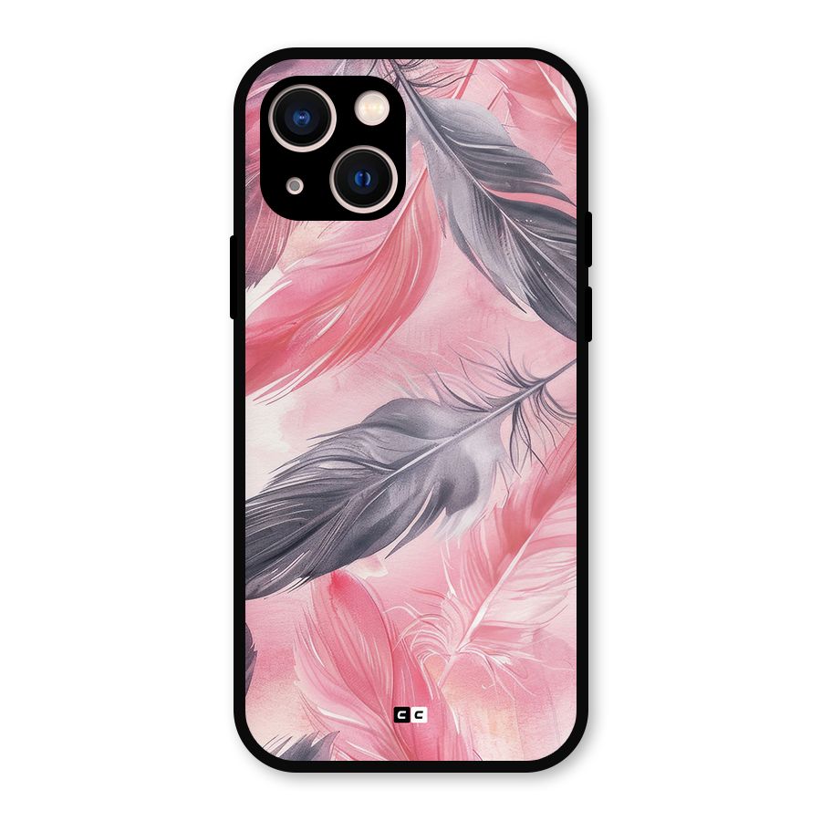 Lovely Feather Metal Back Case for iPhone 13