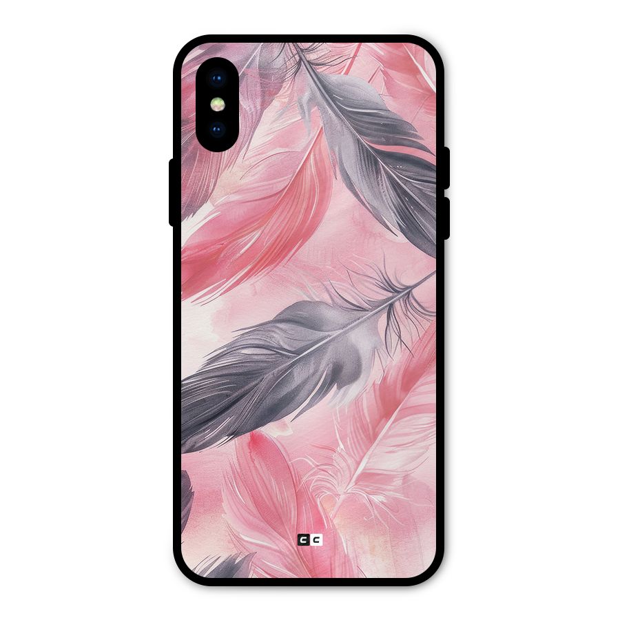 Lovely Feather Metal Back Case for iPhone X