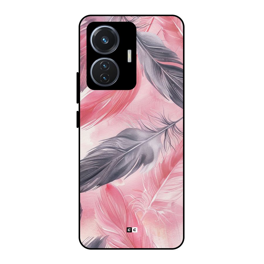Lovely Feather Metal Back Case for iQOO Z6 44W