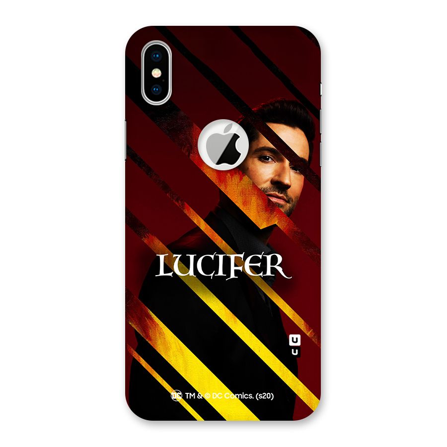 Lucifer Hell Stripes Back Case for iPhone X Logo Cut