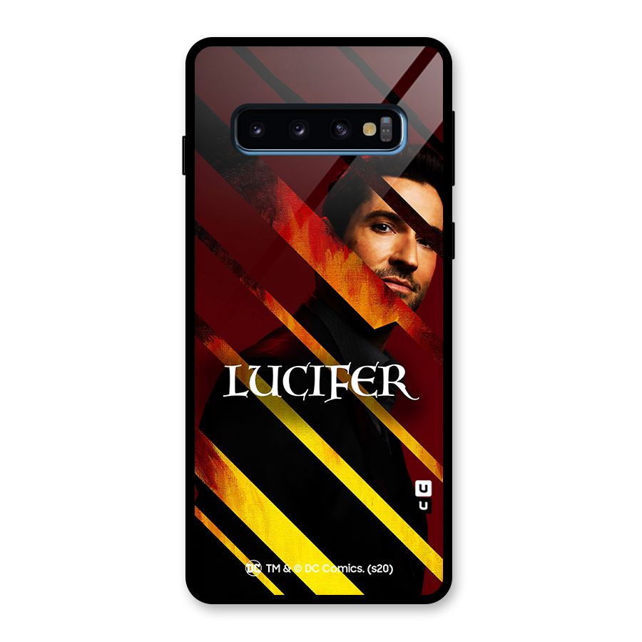 Lucifer Hell Stripes Glass Back Case for Galaxy S10