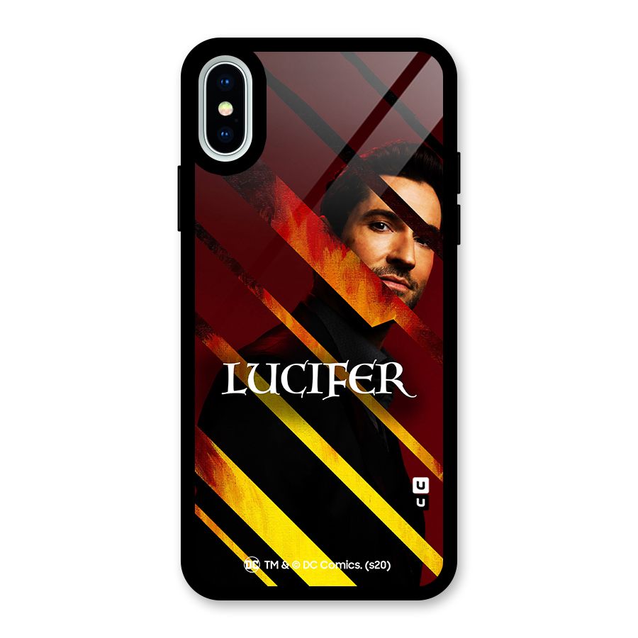 Lucifer Hell Stripes Glass Back Case for iPhone X