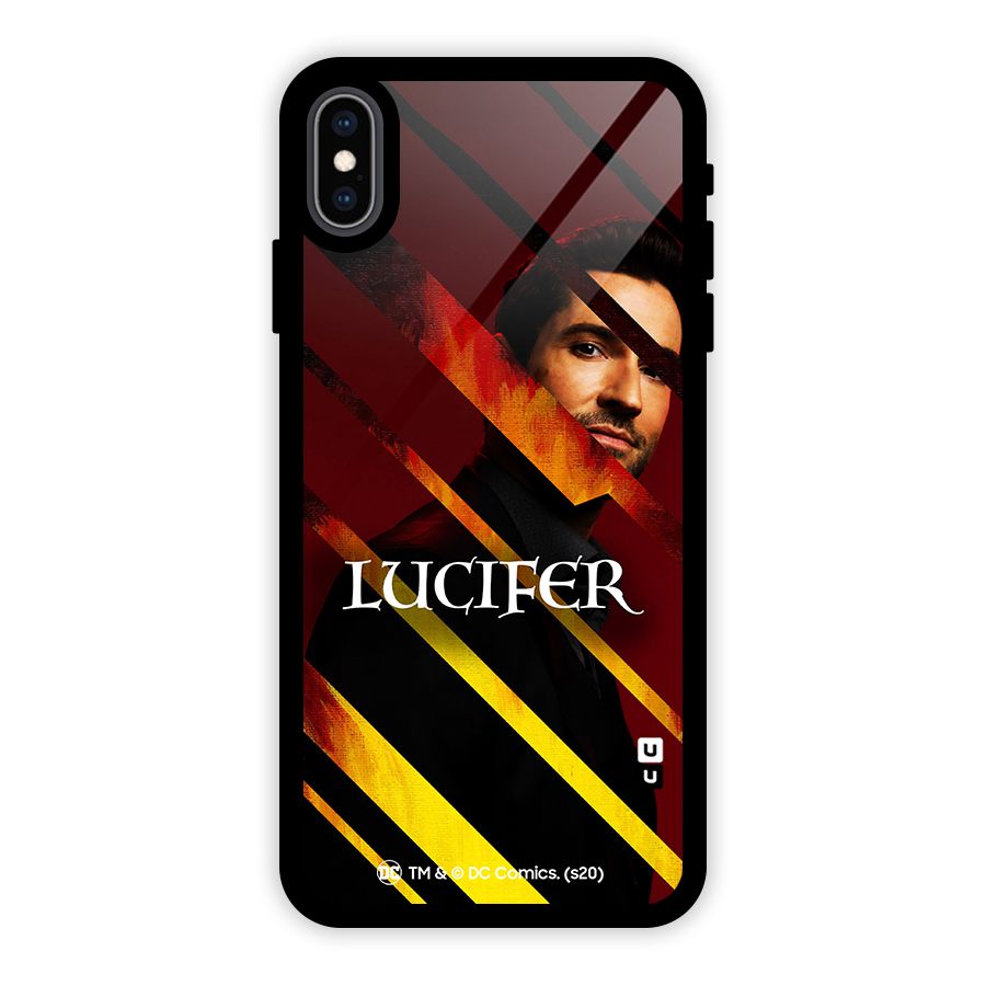 Lucifer Hell Stripes Glass Back Case for iPhone XS Max
