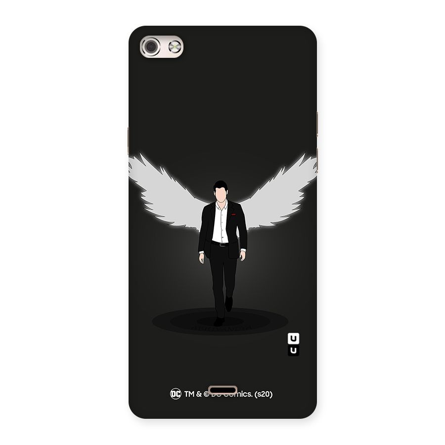 Lucifer Minimalistic Archangel Art Back Case for Micromax Canvas Silver 5