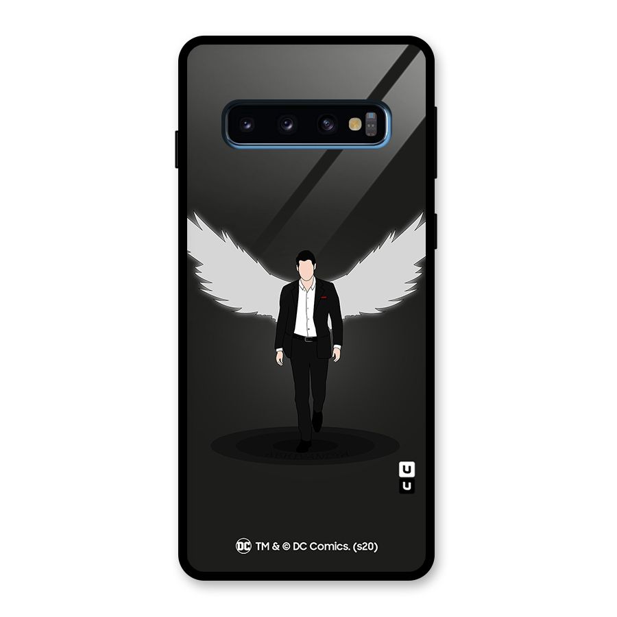 Lucifer Minimalistic Archangel Art Glass Back Case for Galaxy S10