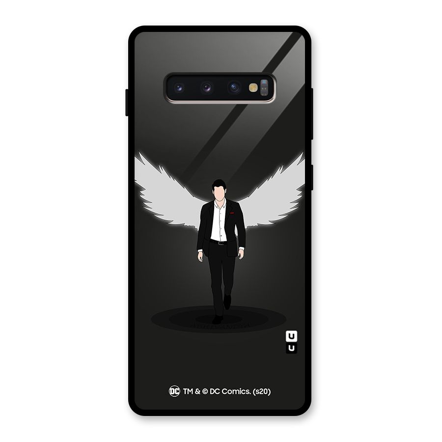 Lucifer Minimalistic Archangel Art Glass Back Case for Galaxy S10 Plus