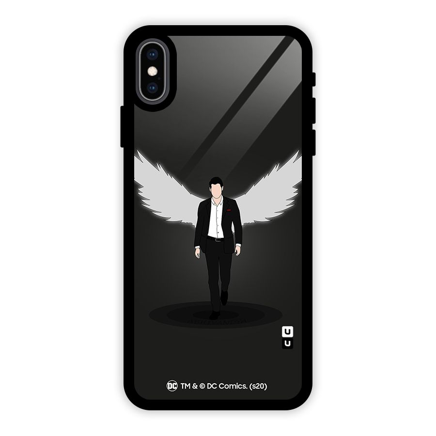 Lucifer Minimalistic Archangel Art Glass Back Case for iPhone XS Max