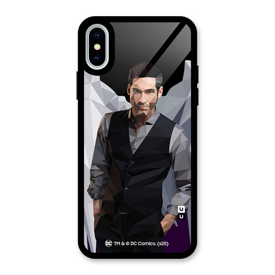 Lucifer Morningstar Art Abstract Glass Back Case for iPhone XS