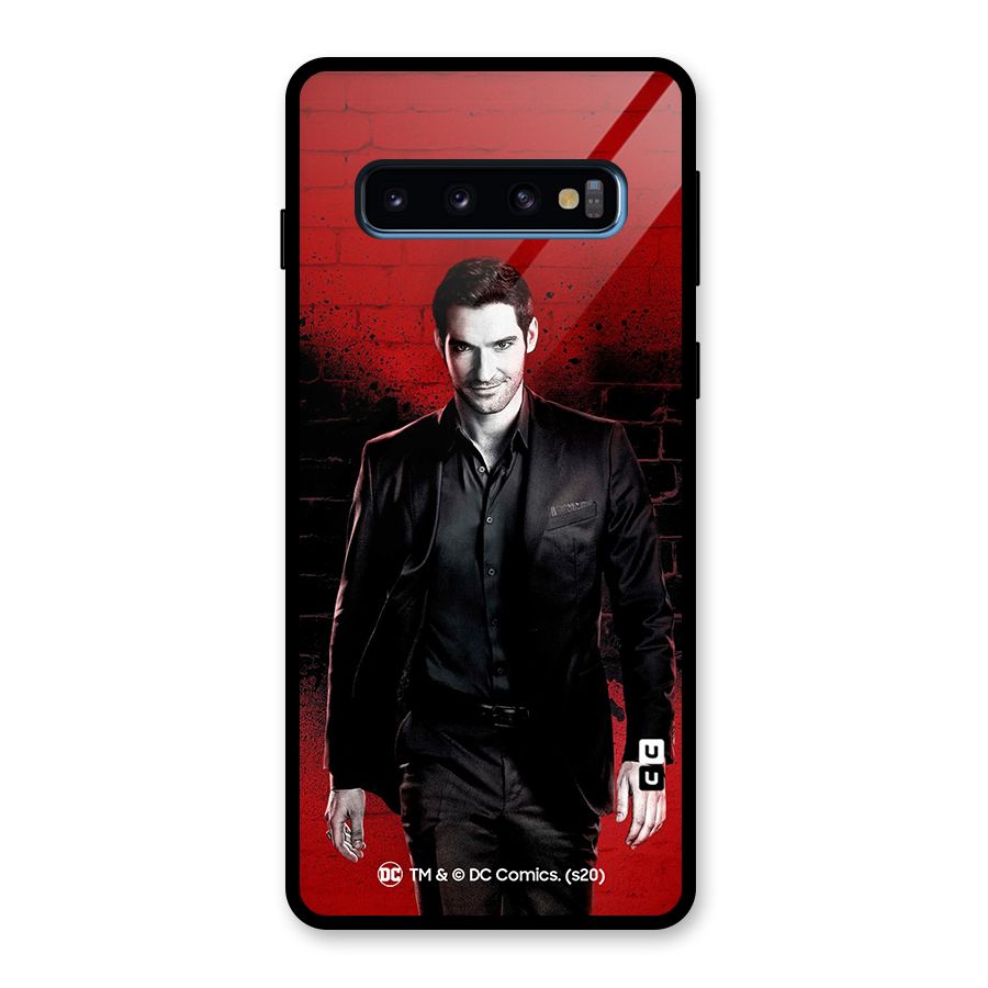Lucifer Morningstar Wings Shadow Glass Back Case for Galaxy S10