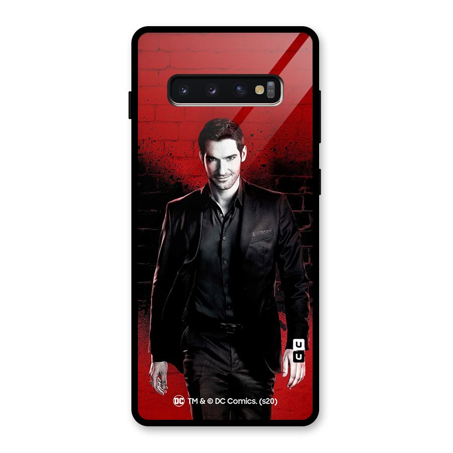 Lucifer Morningstar Wings Shadow Glass Back Case for Galaxy S10 Plus