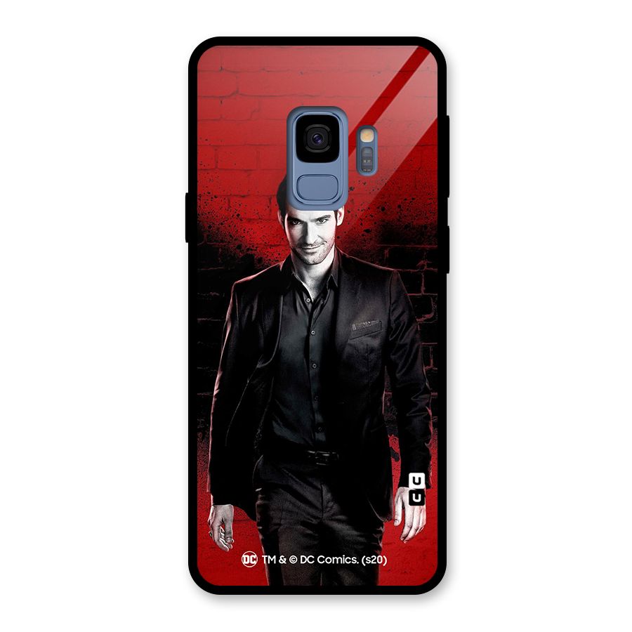 Lucifer Morningstar Wings Shadow Glass Back Case for Galaxy S9