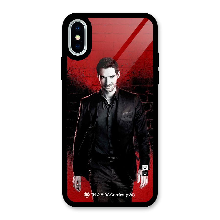 Lucifer Morningstar Wings Shadow Glass Back Case for iPhone X