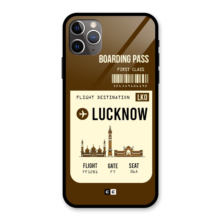 Lucknow Boarding Pass Glass Back Case for iPhone 11 Pro Max