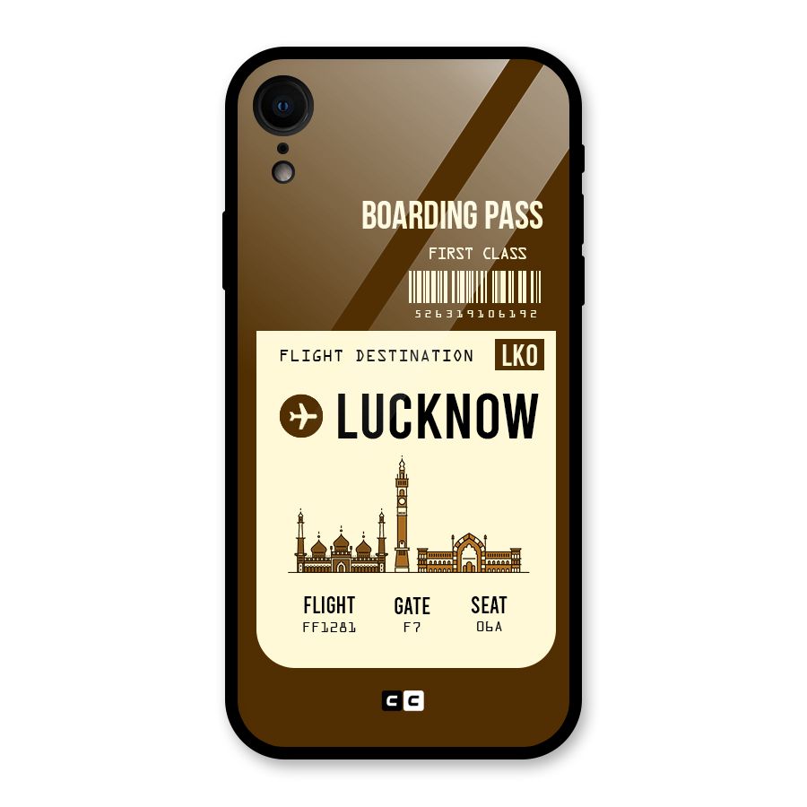 Lucknow Boarding Pass Glass Back Case for iPhone XR