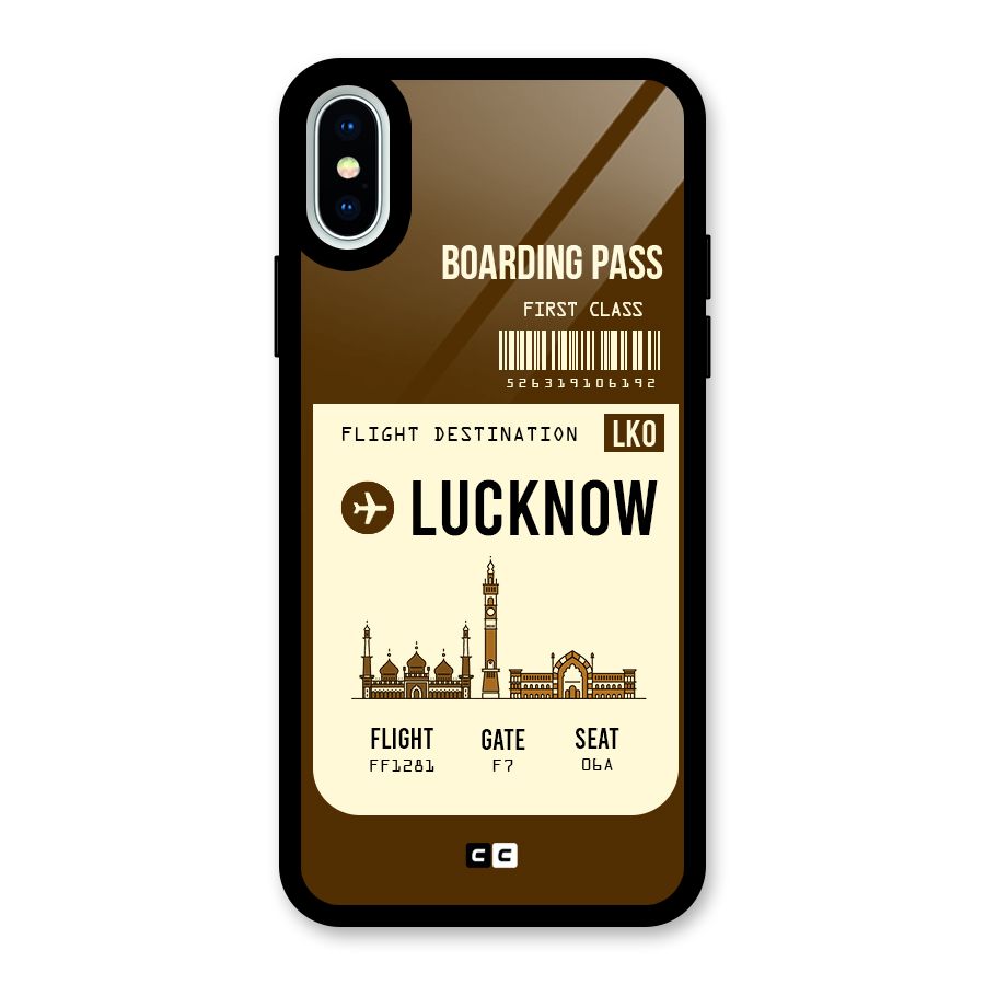 Lucknow Boarding Pass Glass Back Case for iPhone XS