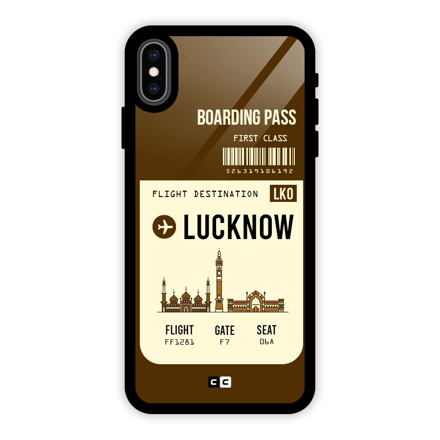 Lucknow Boarding Pass Glass Back Case for iPhone XS Max