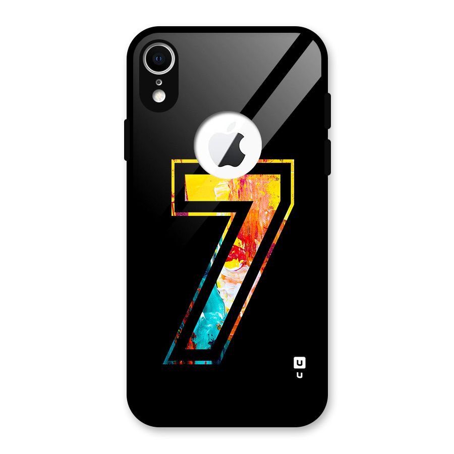 Lucky Number Glass Back Case for iPhone XR Logo Cut