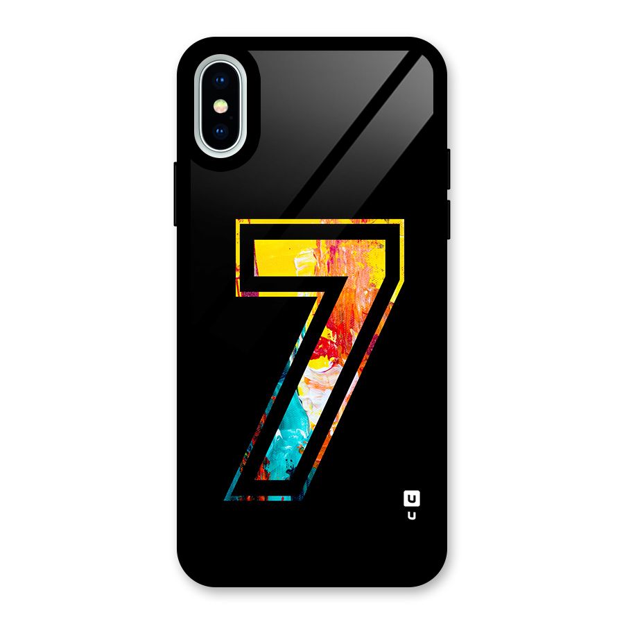 Lucky Number Glass Back Case for iPhone XS