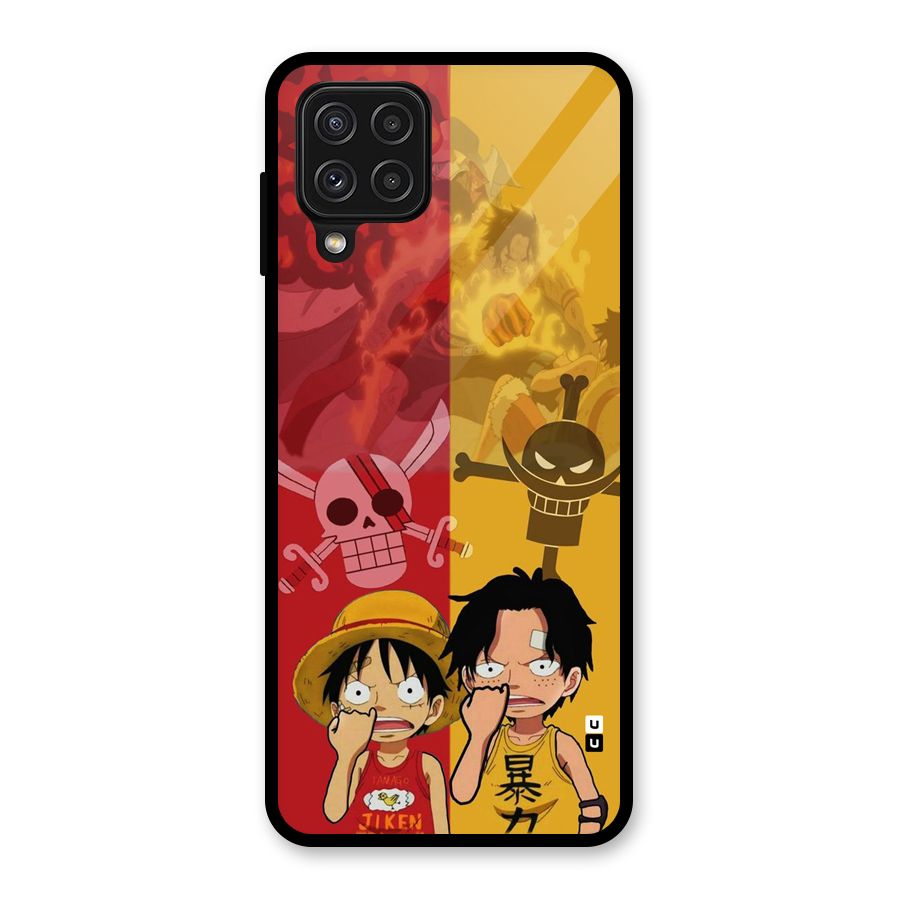 Luffy And Ace Glass Back Case for Galaxy A22 4G