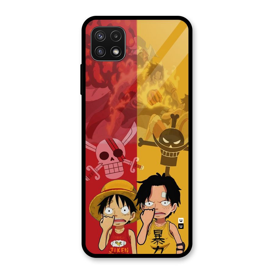 Luffy And Ace Glass Back Case for Galaxy A22 5G