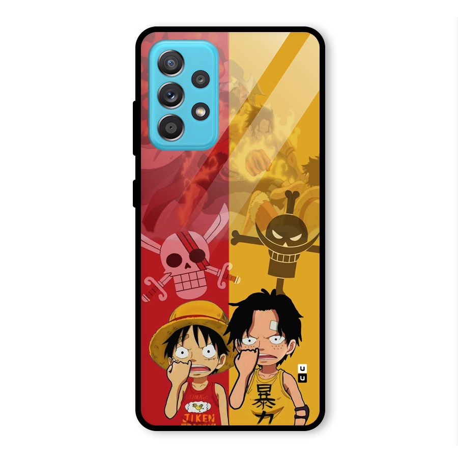 Luffy And Ace Glass Back Case for Galaxy A52s 5G