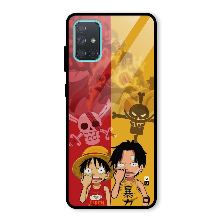 Luffy And Ace Glass Back Case for Galaxy A71