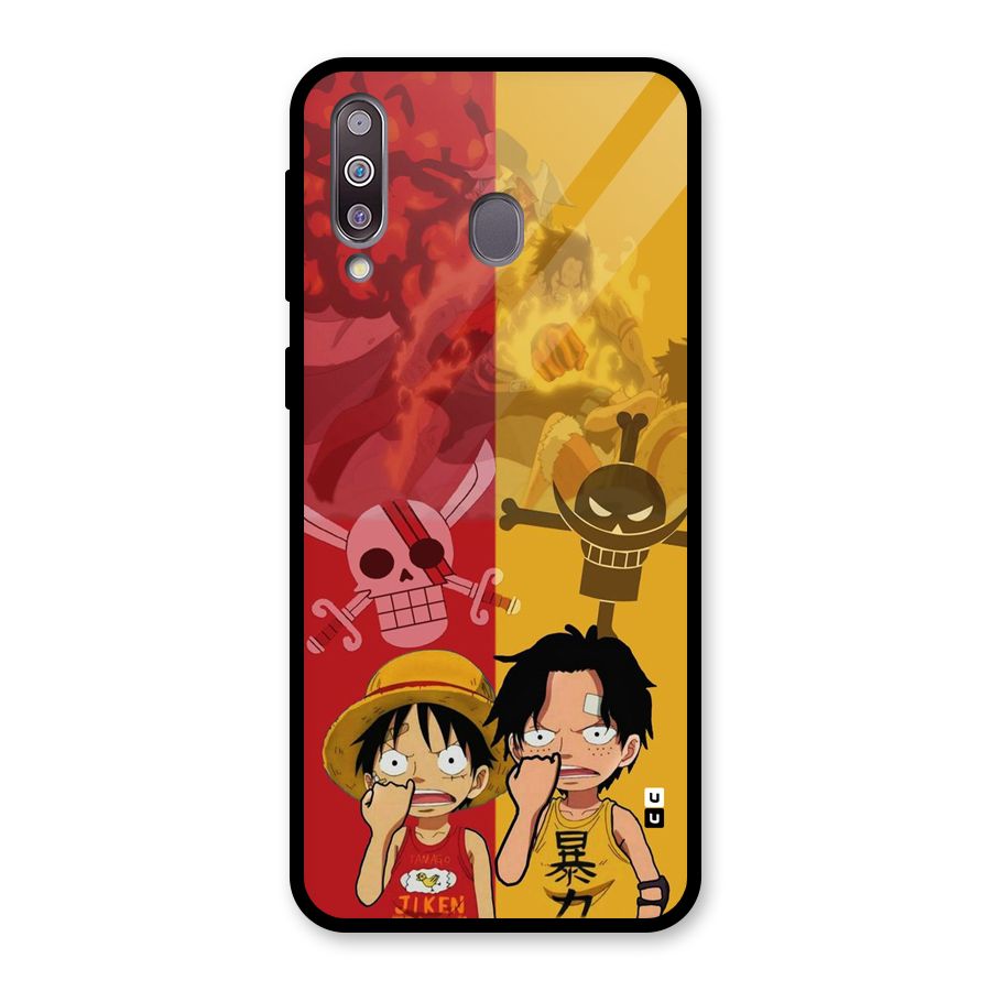 Luffy And Ace Glass Back Case for Galaxy M30