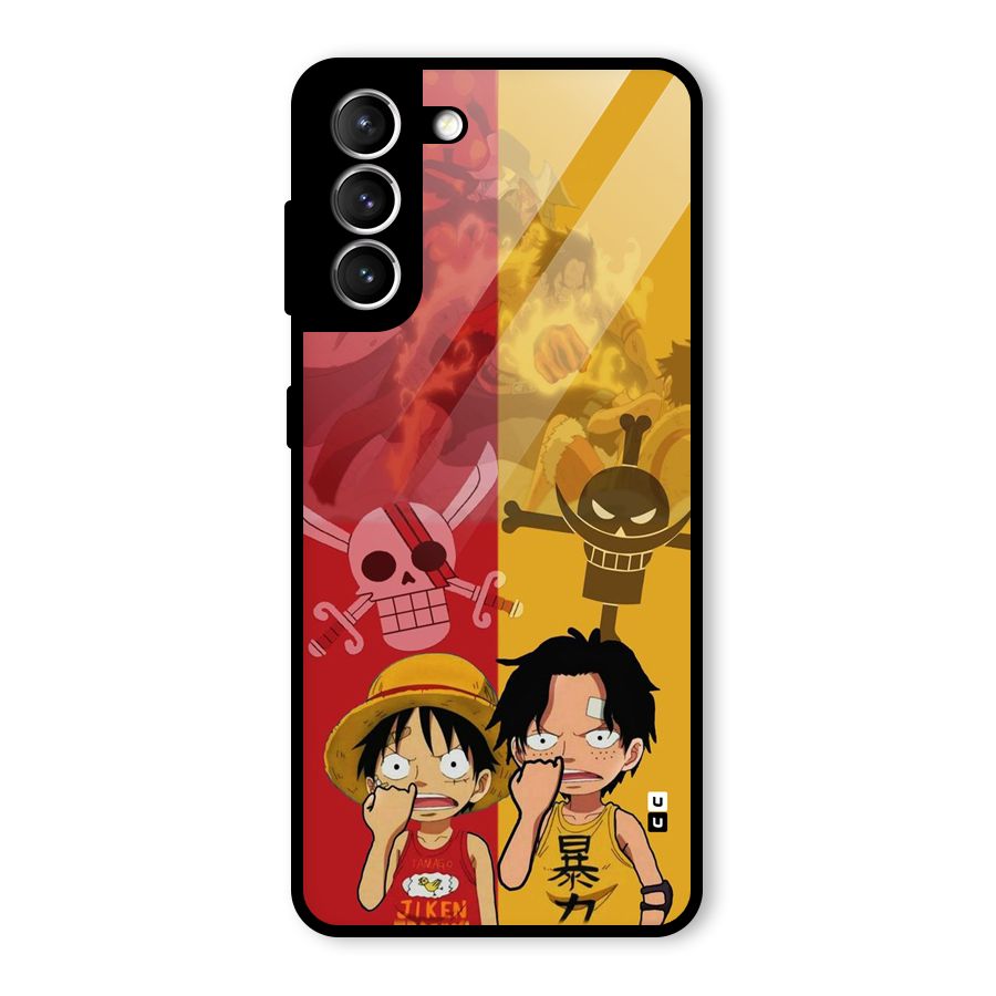 Luffy And Ace Glass Back Case for Galaxy S21 5G